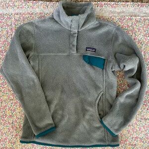 Patagonia Re-Tool Snap-T Fleece Pullover Tailored Grey/Nickel w/Emerald Medium